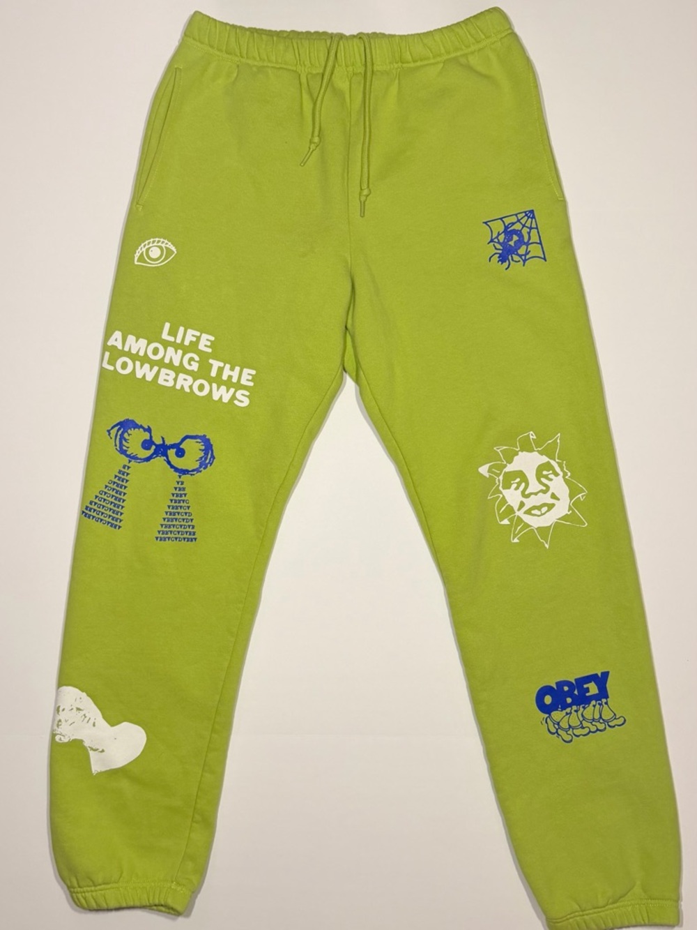 Obey Men’s Joggers Green Blue Size M Streetwear Athleisure